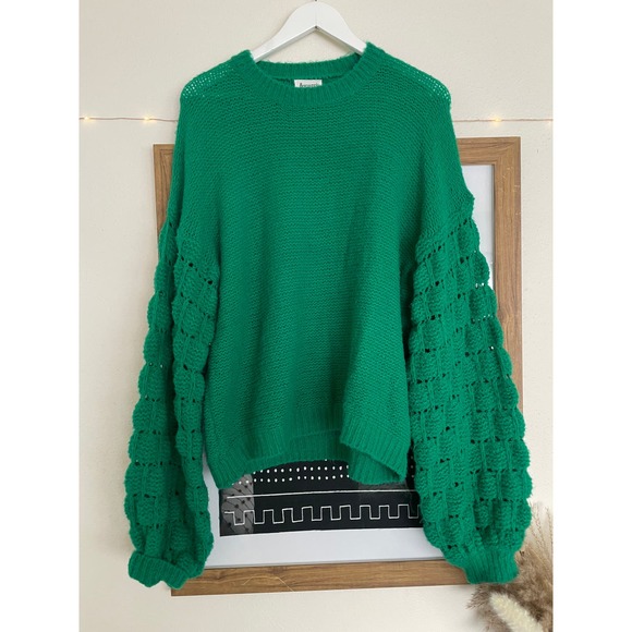 &Merci - Green balloon sleeve sweater - Picture 1 of 4